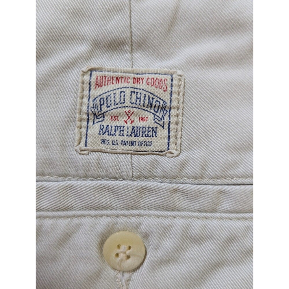 Vintage Polo Ralph Lauren Chino Shorts Men's 32 Tan Pleated Casual Classic - Picture 3 of 12